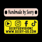 Rose gold Handmade by Seery bar and yellow social icon bar