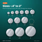 Engraved medallion sizes from ~.4 to 2 inches shown to scale