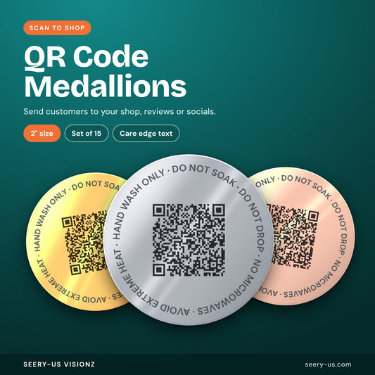QR Code Medallions, 2 inch, set of 15