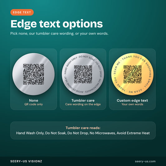 QR medallion edge text options