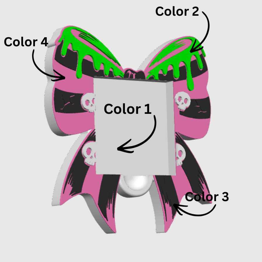 Spooky Bow 3D Printed Sticky Note Holder