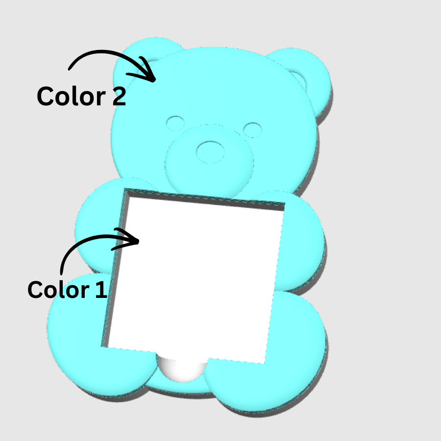 Gummy Bear 3D Printed Sticky Note Holder