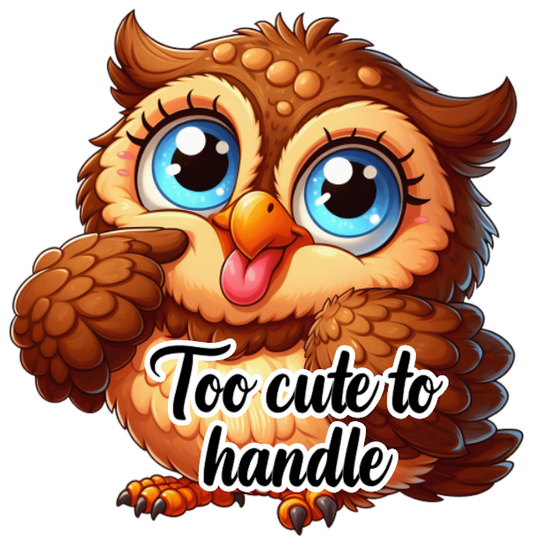 Owl- Too Cute- Custom Cut w/ Digital Download- 5 Pack