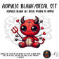 Red Dragon Button Doll themed acrylic blank with hole at top, multipurpose crafting shape
