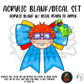 Redhead Friend Face Bow themed acrylic blank with hole at top, multipurpose crafting shape
