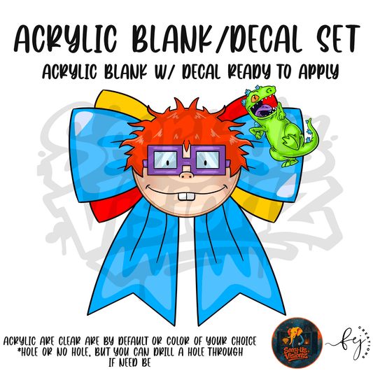 Redhead Friend Face Bow themed acrylic blank with hole at top, multipurpose crafting shape
