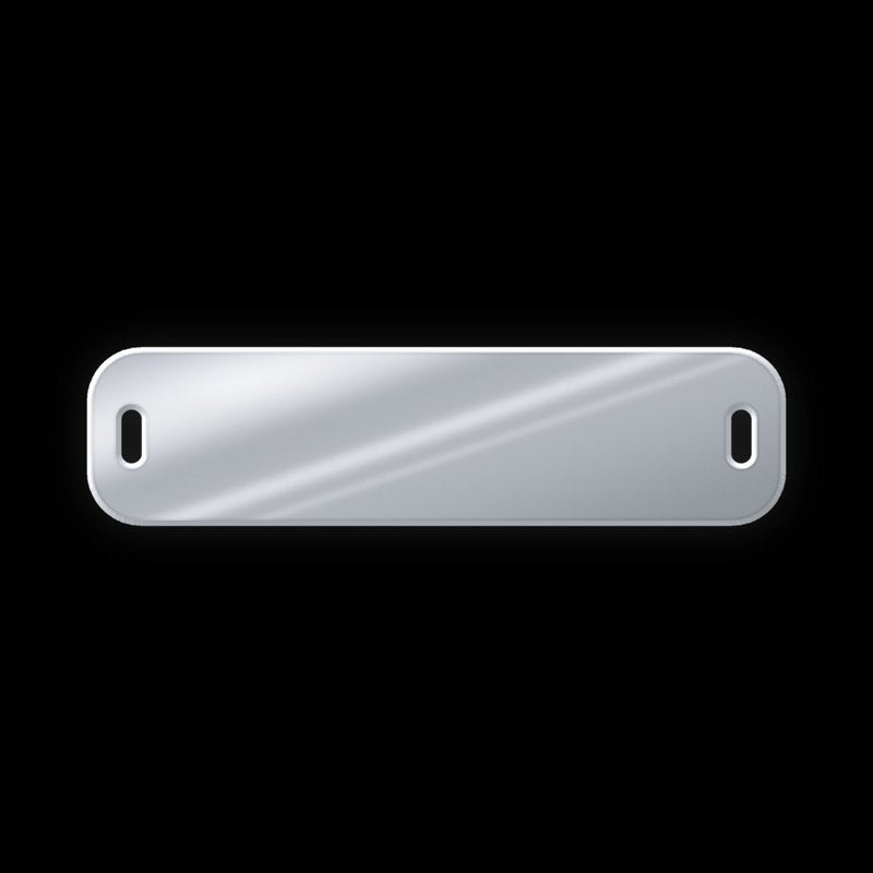 Silver long bar, about 1.6 by 0.4 inch, with 2 sew slots