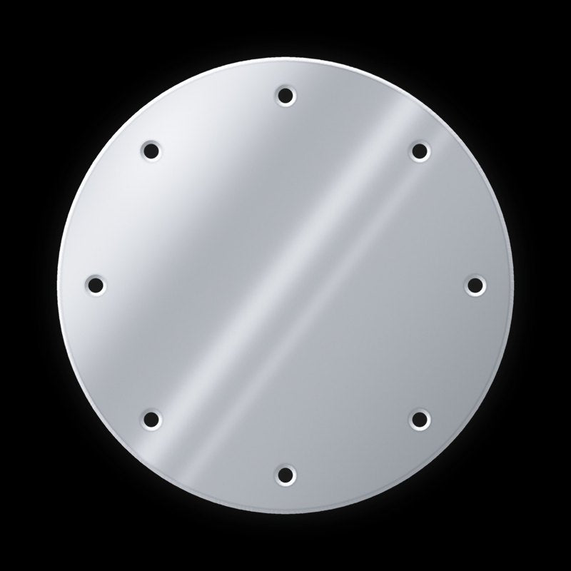 Silver sew-on round medallion with 8 sew holes