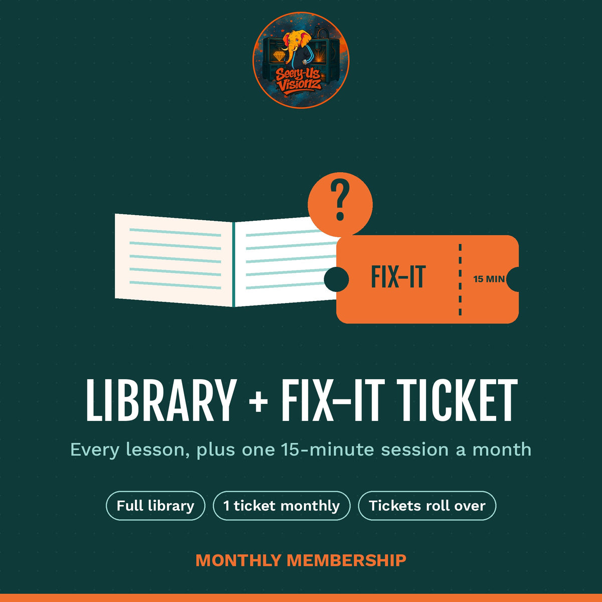 Shopify Help Library plus a monthly Fix-It Ticket for a 15-minute session