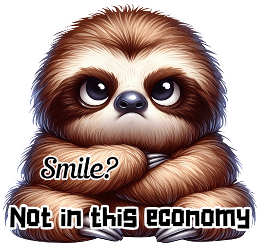 Sloth- Smile?- Custom Cut w/ Digital Download- 5 Pack