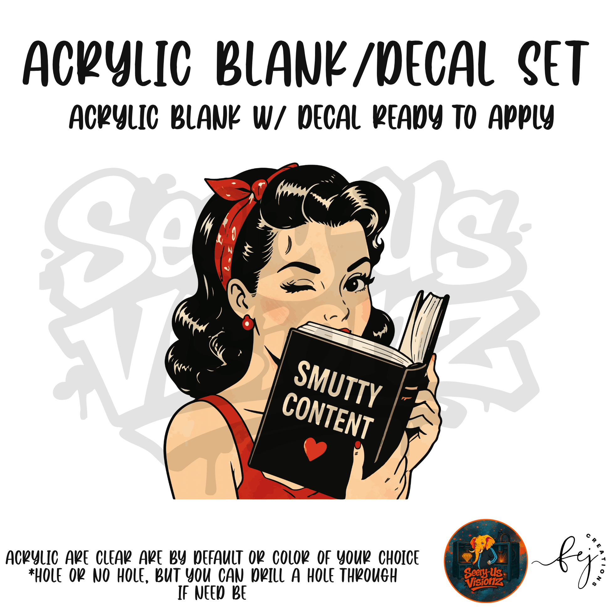 Smutty Content Reader adult themed acrylic blank with hole for crafting, novelty and 21+ gifts
