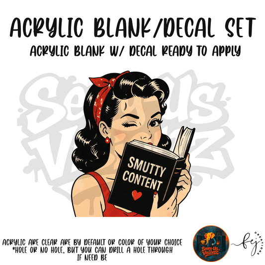 Smutty Content Reader adult themed acrylic blank with hole for crafting, novelty and 21+ gifts
