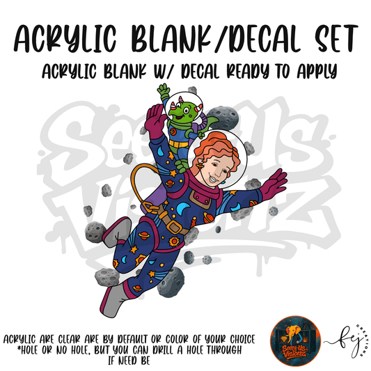 Space Teacher teacher themed acrylic blank with hole for badge reels and classroom gifts
