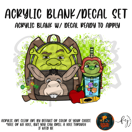 Swamp Crew Backpack themed acrylic blank with hole at top, multipurpose crafting shape
