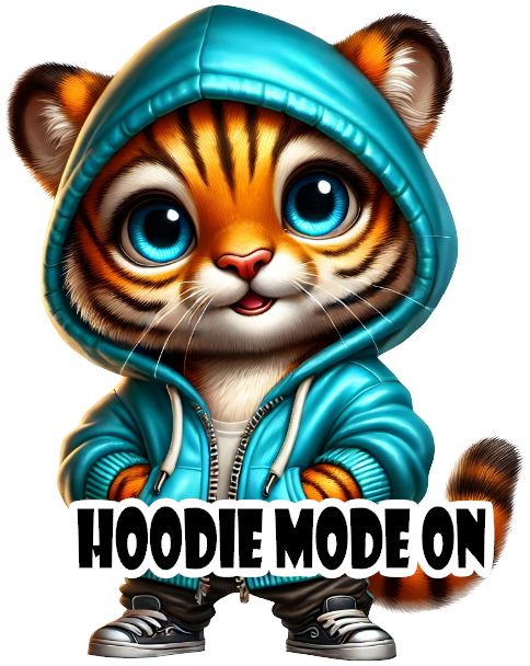 Tiger Hoodie Mode- Custom Cut w/ Digital Download- 5 Pack