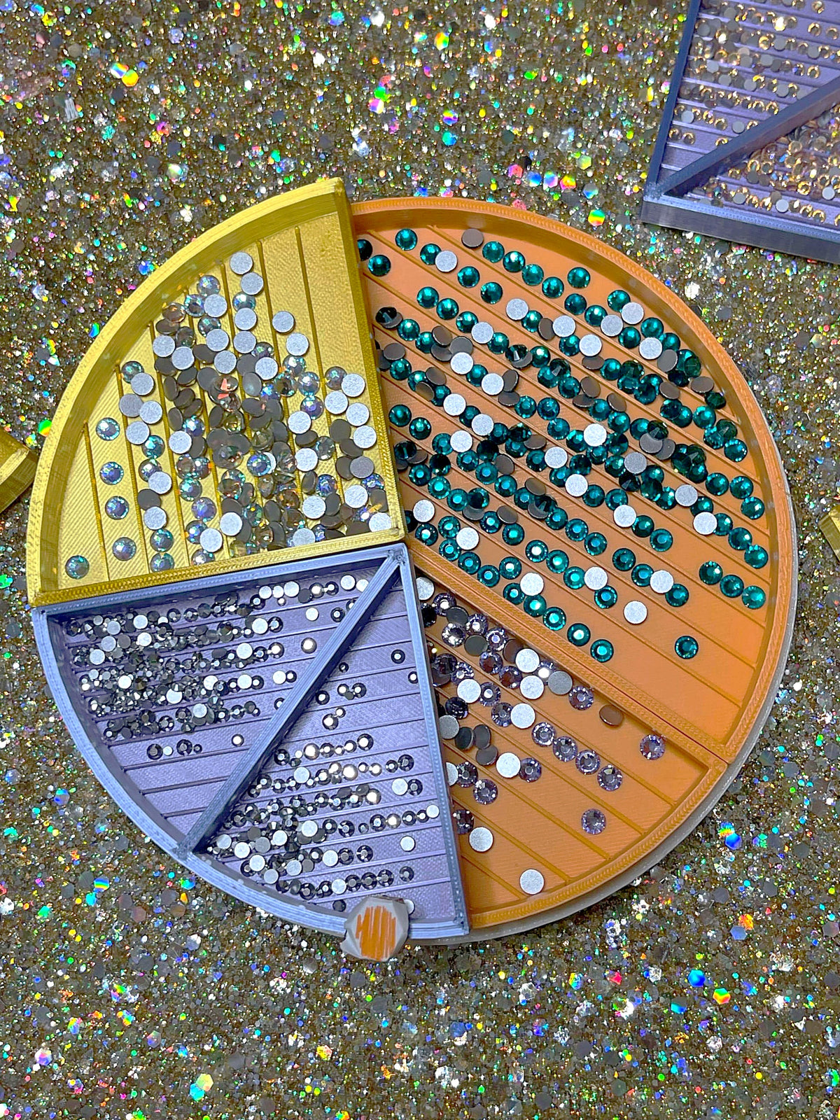 Bandeja para pintar con diamantes y diamantes de imitación Square Up de ~5,75"